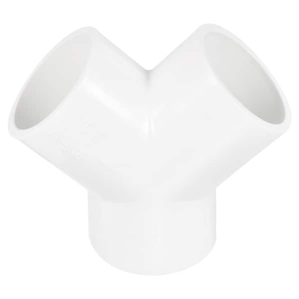 2" PVC Pipe Fittings 3 Way Y Shape Water Joint Connectors Adapters White On Sale Bed Bath